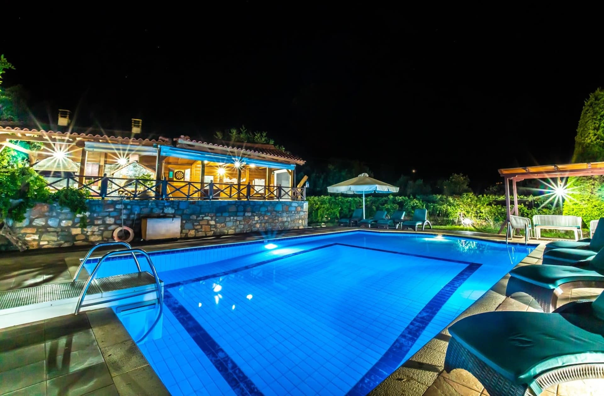 Gaia pool evening view